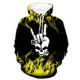 thumbnail image 3 of Sudadera con capucha con estampado gráfico de llamas geniales para hombre, sudadera con estampado 3D de calavera con gestos, sudadera informal, sudaderas holgadas, camisetas de manga larga, 3 of 5