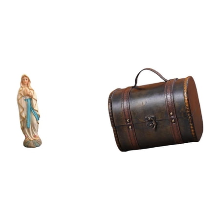 Esquirla Luther Statue Mary Figurine Religious Collection Resin Figurine Wooden Jewelry Box Organizer Jewelry Case Detail Craft Suitable for Gift Giving
