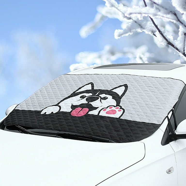 Bluethy Sun Visor Security Design Thermolytic Cute Husky Car Sunshade For  Winter 