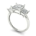 thumbnail image 2 of Clara Pucci 14K White Gold Solid Gold Clear Three-Stone Anniversary Ring for Women - 2.5 cttw Princess Cut, 2 of 8