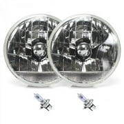 Snake-Eye 7 in. Lens Assembly with H4 Bulb & Clear Turn Signal - Set of 2