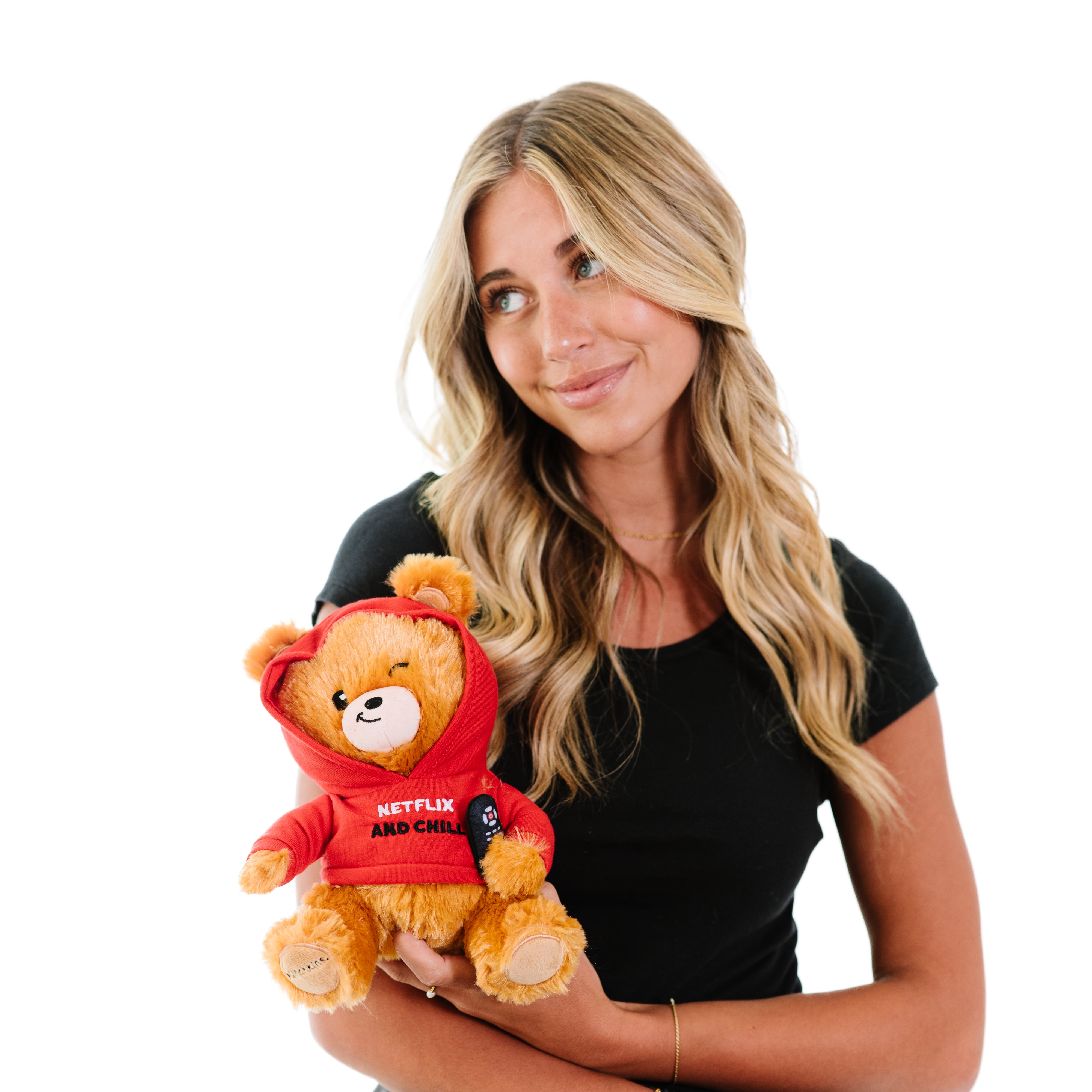 Punchkins Netflix and Chill Unbearable Plushie, Comical Plush Teddy Bear Collectible, Funny Meme,Gift, Weighted Base for Display
