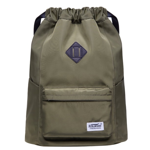 KAUKKO Cordón Deportes Mochila Gimnasio Yoga Bolsa Hombro Mochila para Hombres y Mujeres KAUKKO K2031-2-Armygreen