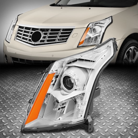 NUVISION for 10-16 Cadillac SRX Left Driver Side Projector Headlight Lamp Chrome/Amber