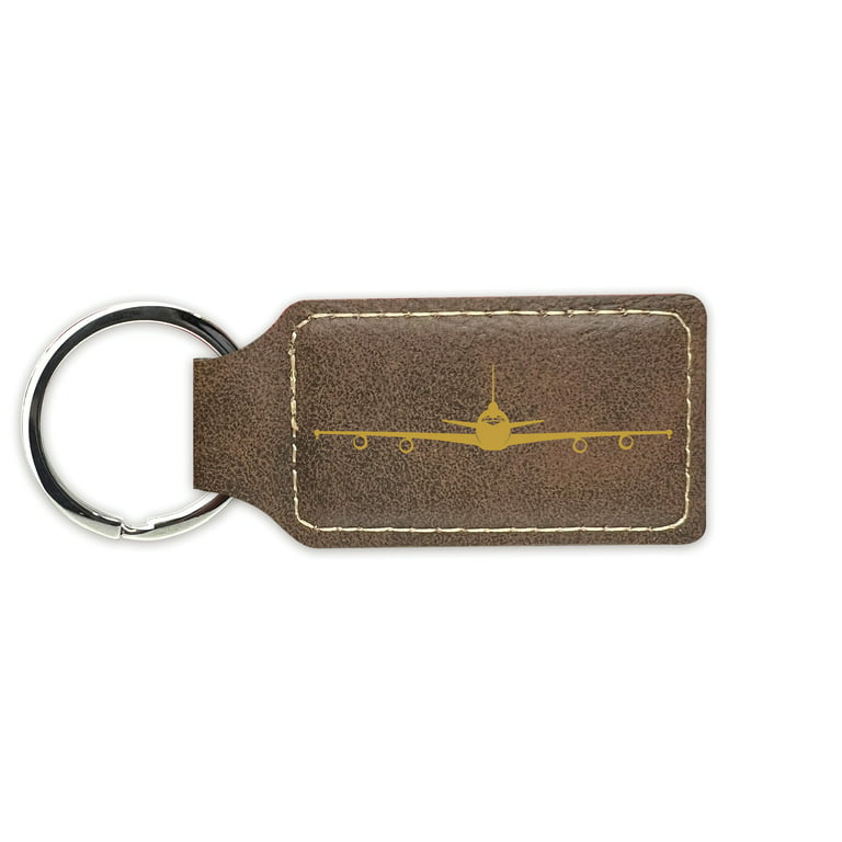 Leather Key Chain with Key Pocket (Rectangular)