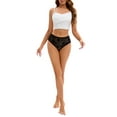 thumbnail image 2 of INSPIRE CHIC Breathable Underwear for Women's Lace Mid-Waisted Briefs, Available in Plus Size M Black, 2 of 4