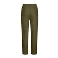 thumbnail image 3 of WREESH Men's Linen Pants Casual Linen Drawstring Pocket Elastic Belt Straight Solid Pants Green, 3 of 6