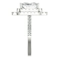thumbnail image 3 of 2.62 ct Emerald Cut White Sapphire with Simulated Diamond Halo Accents 14K White Gold Womens Engagement Ring, 3 of 5