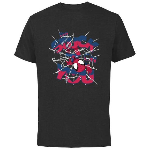 Marvel Spider-Man I'm Stuck on You Valentine's Day - Short Sleeve Cotton T-Shirt for Adults - Customized-Black