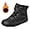 Black, variant on Boys Girls Barefoot Winter Boots With Wide Toe Box Slip Drop Sole Ankle Winter Snow Boots Girl Winter Boots for Kids