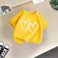 thumbnail image 5 of Little Girls Graphic Tee Heart Print Short Sleeve T-Shirt Casual Crewneck Tshirt, 5 of 5