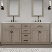 Water Creation Chestnut 72" Wood Double Bathroom Vanity in Gray/Rubbed Bronze
