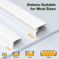 thumbnail image 2 of Delamu 157" Cord Cover, Cable Cord Hider for TV on Wall L15.7" x W0.95" x H0.55", White, 2 of 9