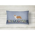 thumbnail image 2 of Carolines Treasures BB5537PW1216 Australian Shepherd Dog Welcome Canvas Fabric Decorative Pillow, 12H x16W, multicolor, 2 of 3