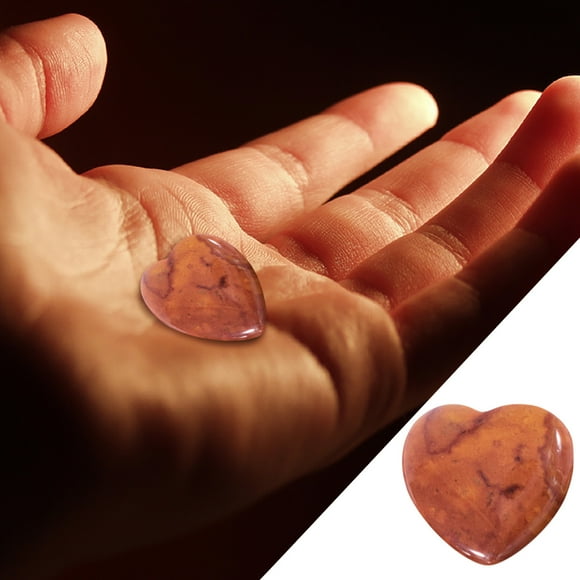 Dainzusyful Home Decor Accessories 20mmX20mmX6mm Natural Crystal Love Ornament Gift Non-Porous Peach Heart Eye Stone Heart-Shaped Pink Crystal Stone Room Decor,Clearance Items