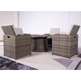 thumbnail image 3 of Direct Wicker 4 Seat Round Gas Fire Pit Dining Table with Rattan Chairs-Grey, 3 of 6