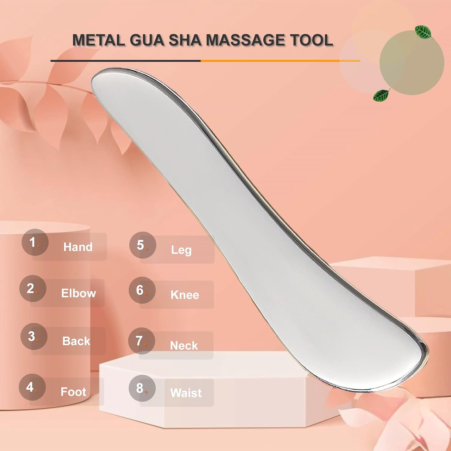 Face Roller Guasha Tool for Face, Facial Roller Massager Reduce Wrinkles in Neck Eyes, Stainless Steel Guasha Set for Face Body Massager Chin Lift Skin Tightening (Silver SType)