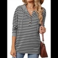 thumbnail image 2 of Sudaderas con Capucha de Moda para Mujer, Sudaderas Holgadas de Gran Tamaño, Camisetas de Larga, Corte Holgado Gris Negro XXL, 2 of 8