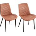 thumbnail image 6 of 2 Brown Pu Leather Dining Chairs - Modern Style With Metal Legs And Comfortable Seat Of 2 Base Foam Padding, 6 of 6