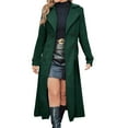 thumbnail image 6 of purcolt Womens Double Breasted Long Trench Coat Wool Blend Slim Fit Pea Coat Classic Business Casual Overcoat, 6 of 8