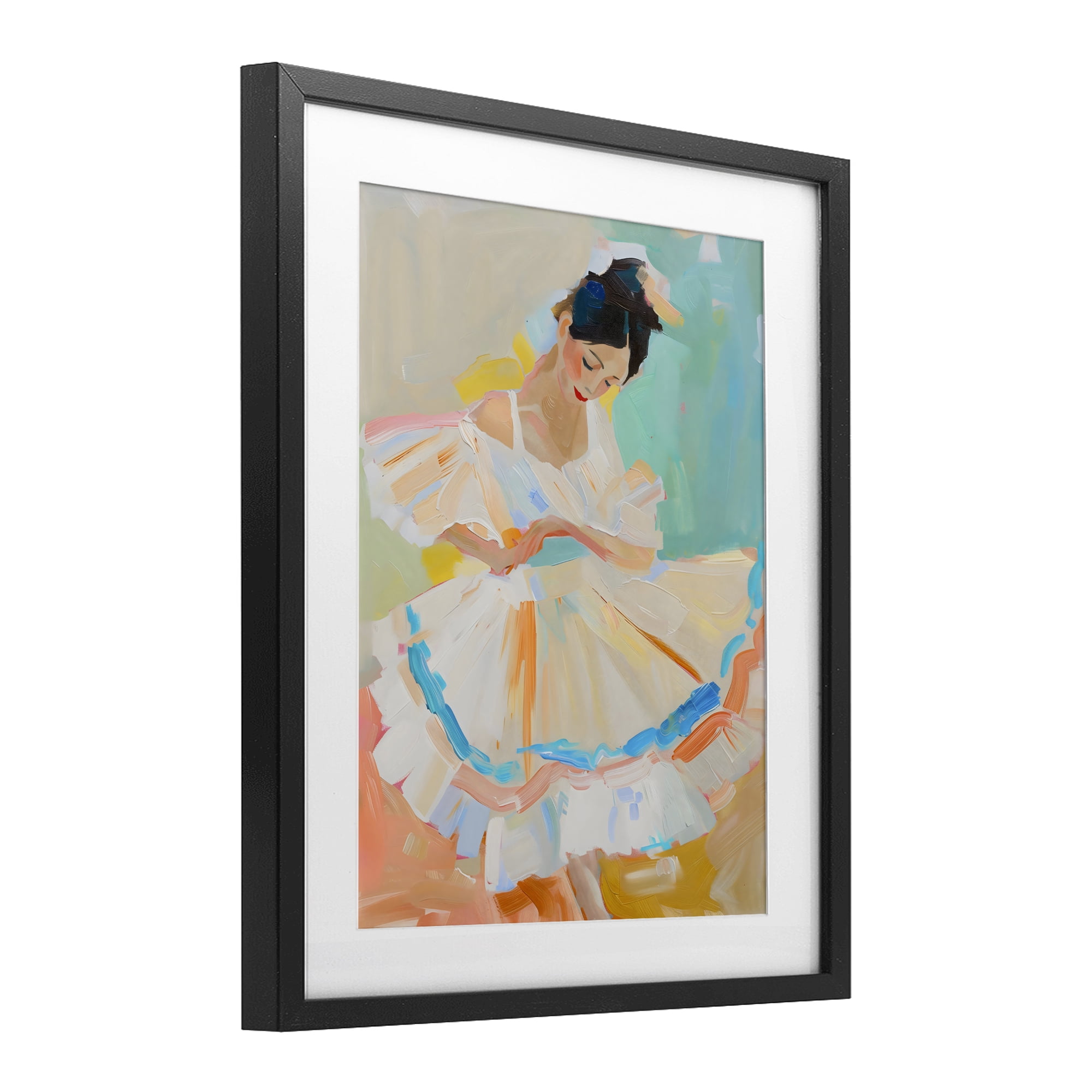 Stupell Industries Dancer with Flowing Dress Black Framed Print Under Glass, design by The Prints Vibe