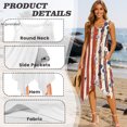 thumbnail image 3 of HELLHERO American Flag Drip Print Summer Sleeveless Sundress for Daily Wear Party, Side Pockets Pleated Asymmetric Hem Midi Dress, 3 of 8