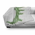 thumbnail image 2 of Crocodile Soft Flannel Fleece Throw Blanket, Pattern of a Funky Creature Laughing on a Plain Background, Cozy Plush for Indoor and Outdoor Use, 50" x 70", Peacock Green Beige, by Ambesonne, 2 of 5
