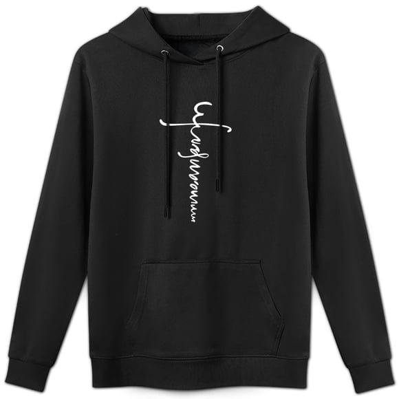 Sudadera con capucha minimalista de estilo manuscrito Dark Cross, algodón agradable para la piel, unisex, informal