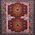 thumbnail image 1 of Ahgly Company Machine Washable Indoor Square Traditional Saffron Red Area Rugs, 3' Square, 1 of 7