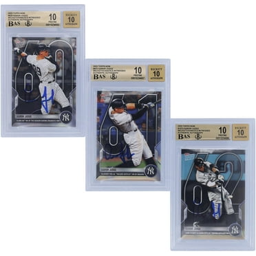 Aaron Judge New York Yankees Autographed 2022 Topps Now HR 60,61,62 3 Card Set #929,975,1012 Beckett Fanatics Witnessed Authenticated 10/10 Card - Fanatics Authentic Certified