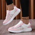 thumbnail image 3 of HEWUQI Bowling Shoes Women Lace up Arch Support Platform Wedge Walking Non Slip Sneakers Lightweight Casual Outdoor Athletic Footwear Pink Size 6, 3 of 6