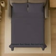thumbnail image 5 of 4 Piece Sleeper Sofa Bed Sheet Set 100% Egyptian Cotton 800 Thread Count King Size Sleeper Sofa (76" x 80") Inch Fits Mattresses Up to 5" Drop - Dark Grey Solid, 5 of 7