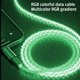 thumbnail image 5 of Methold Cable RGB tres en para dispositivos con USB C brillante, tipo brillante, cable de luz LED, carga para teléfonos móviles brillantes. Cargadores de dispositivos electrónicos específicos, 5 of 6