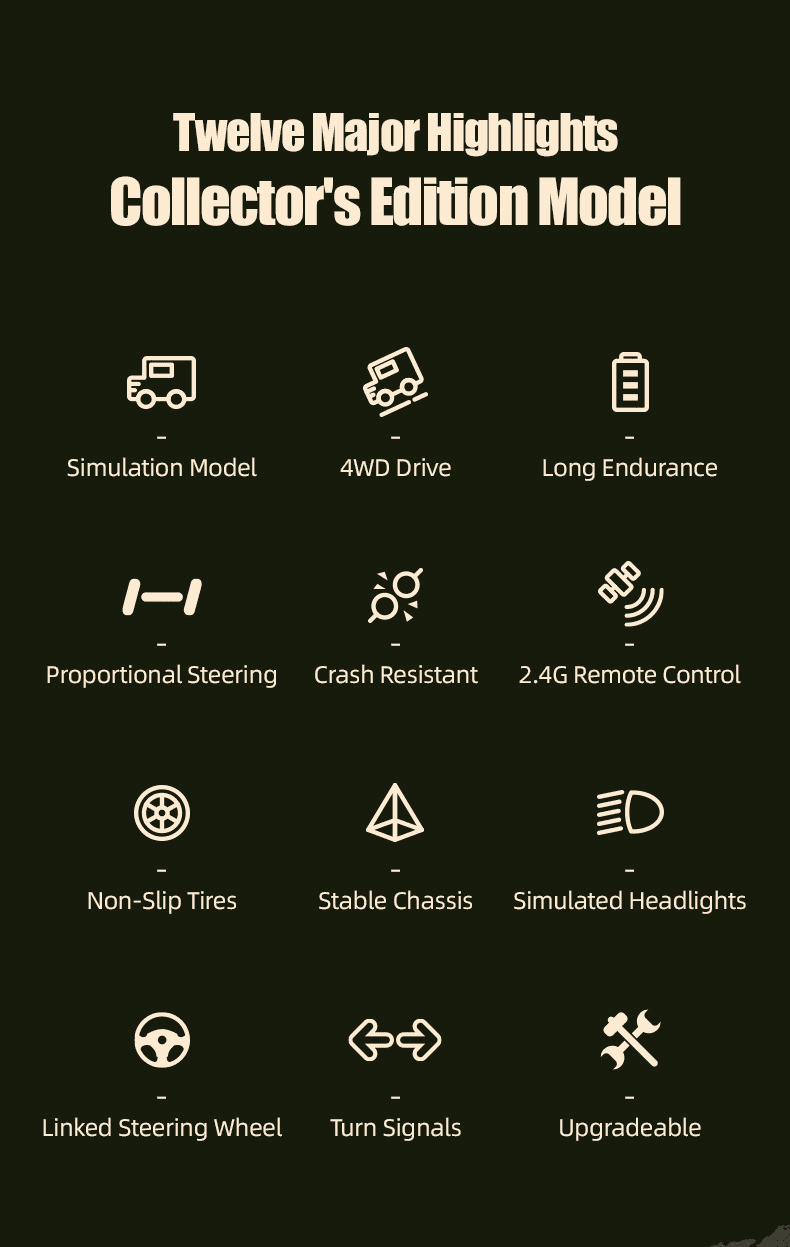 JJRC Cross-Border New Model C8815 Full Scale 1:10 Simulation Model Off-Road Car Four-Wheel Drive 2.4G Remote Control Car Toy