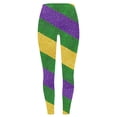 thumbnail image 2 of Festive Outfits for Women Mardi Gras Leggings Colorful Graphic Printed Tights Holiday Party Slim Fit Pants (XL, Green), 2 of 5