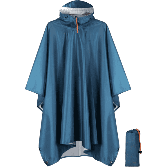 Hooded Rain Poncho for Adults Waterproof Lightweight Rain Coat for Men Women Reusable Rain Jacket for Emergency Outdoor