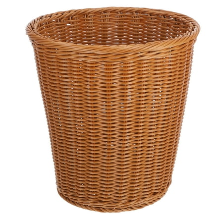 1PC Household Trash Can Flowerpot Woven Open Wastebasket (Imitated Rattan Style)