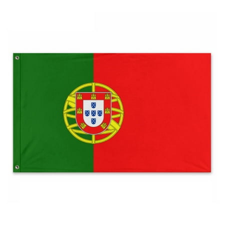 Portugal Flag 3x5 Ft Outdoor Double Sided Portuguese Flags Country National Flag Portugal Decor Flag Party Decorations Banner Polyester Fabric with 2 Brass Grommets for Outside Indoor Decor
