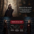 thumbnail image 5 of Virmaxy Girls Halloween Costume High Collar Lace Up Front Gothic Dress Long Bell Sleeve Floral Maxi Dress for Vampire Witch Party Sizes 3T 13Y, Wine, 5 of 11