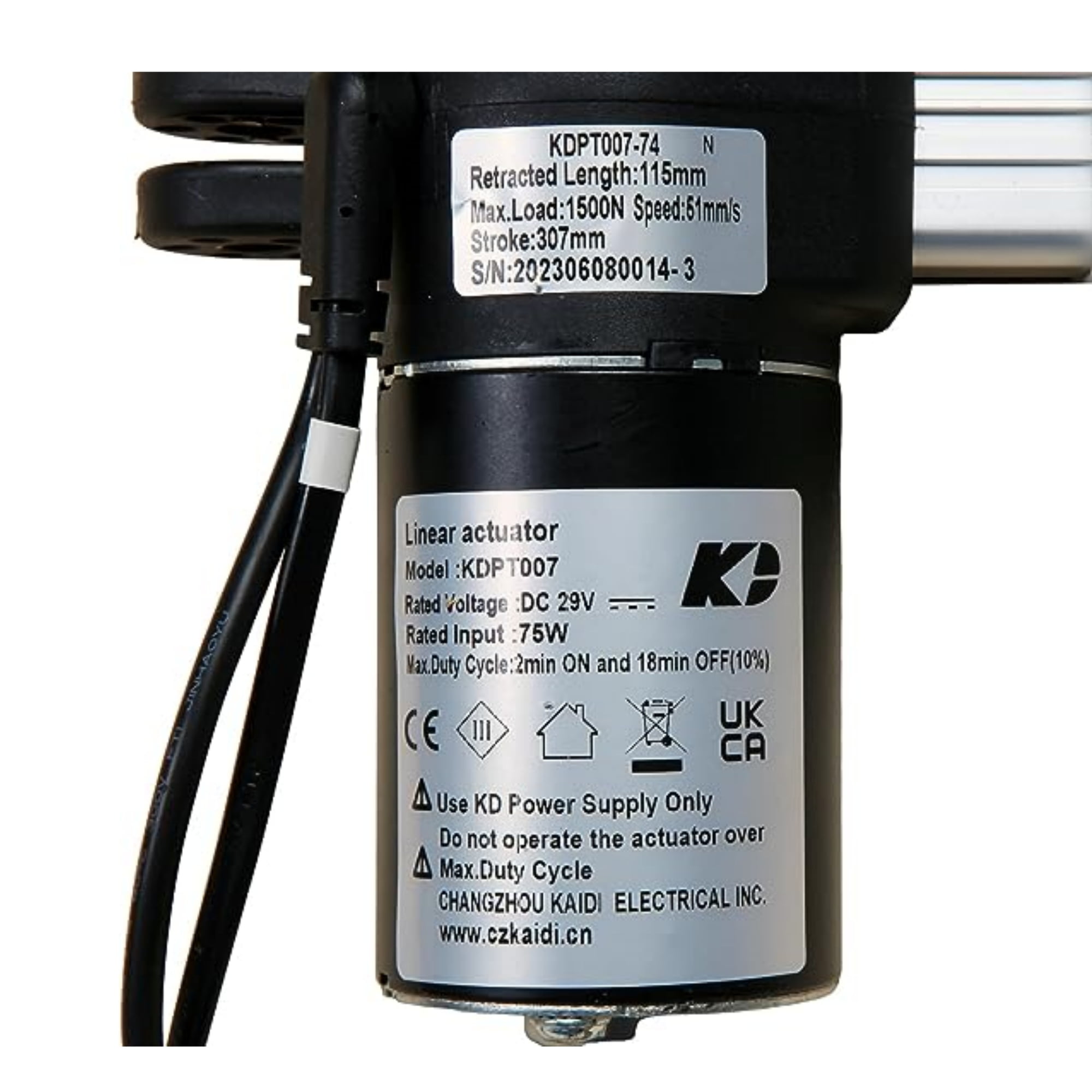 Kaidi Motor Kit Linear Actuator Model KDPT007-74 for Power Recliner Electric Sofa Couch Lift Chairs