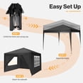 thumbnail image 5 of COBIZI 10x10 Pop up Canopy with Sidewalls Waterproof Outdoor Canopy Gazebo Anti-UV Instant Foldable Canopy Tent for Party with Carry Bag,Black, 5 of 10