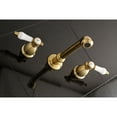thumbnail image 2 of Kingston Brass KS7127BPL 8-Inch Center Wall Mount Bathroom Faucet, Brushed Brass, 2 of 5