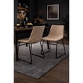 thumbnail image 4 of Brassex Madison Upholstered Dining Chair Set of 2 with Powder-Coated Steel Frame, Vintage Beige, 4 of 8