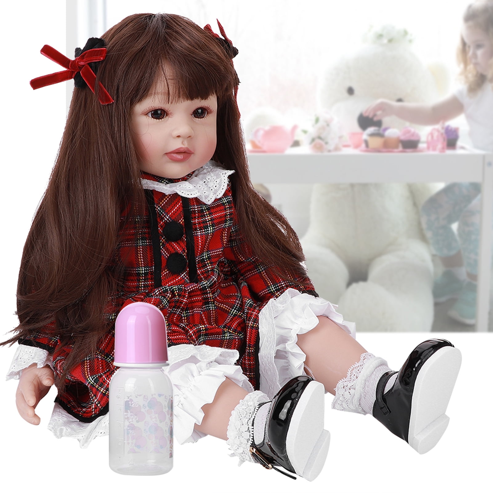 Brastoy Baby Doll Reborn Girl 48cm 100% Silicone Can Take Bath Brown Eyes  Children Gift - AliExpress