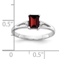 thumbnail image 3 of Primal Gold 14 Karat White Gold 6x4mm Emerald Cut Garnet and Diamond Ring, 3 of 6