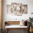 thumbnail image 3 of Elephant Stock Rustic White Horses Wall Art - Horizontal Multi Panel Canvas - Living Room Wall Decor - Animal Multi Panel - Beige And Brown Decor - 52" x 32", 3 of 8