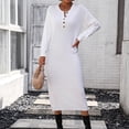 thumbnail image 2 of IROINNID Bodycon Dress for Women Style Button Knitted V-neck Knee Length Sexy Sweater Dress,White, 2 of 4
