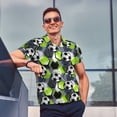 thumbnail image 6 of Balery Football Printed Men’s Short Sleeve Polo Shirt, Midweight Men's Shirt,Golf Polo shirts -Medium, 6 of 8