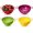 Green, Purple, Red, Lemon Yellow, variant on 4 Pack Mini Colander for Kitchen Plastic Berry Strainer with Double Handles 7.5 x 6 x 3 Inch Small Colander Strainer for Fruits Vegetables Food (Red)