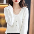 thumbnail image 7 of Nestiefly Womens Button Down Cardigan Sweater 2026 Casual Soft V Neck Work Sweaters Lightweight Knit Tops Fall Clothes White 2XL, 7 of 7